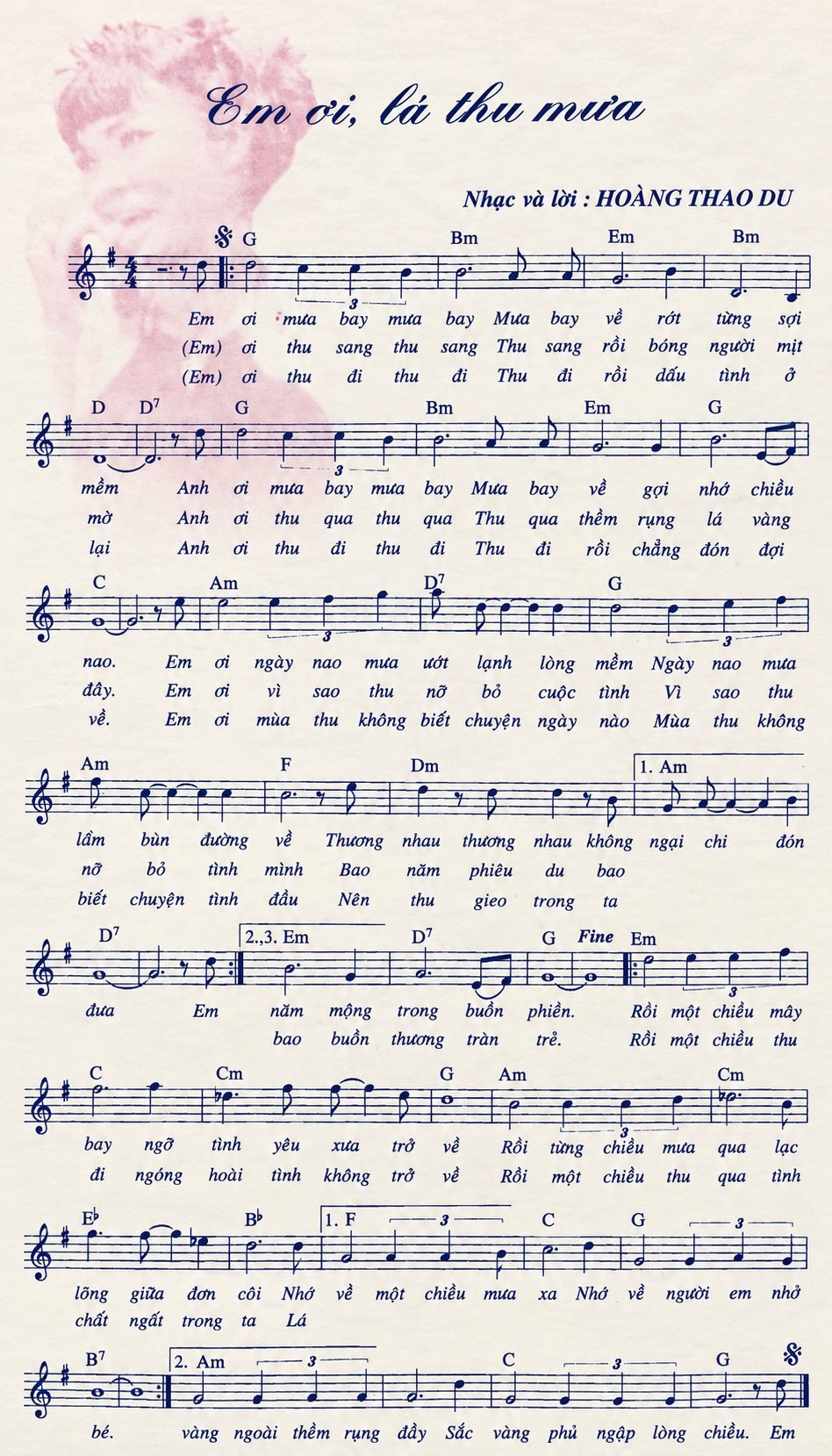 Sheet nhạc Em Ơi Lá Mùa Thu